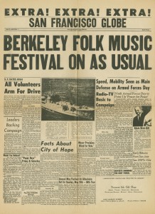 SF Globe Berkeley Folk Music Festival On As Usual 1968
